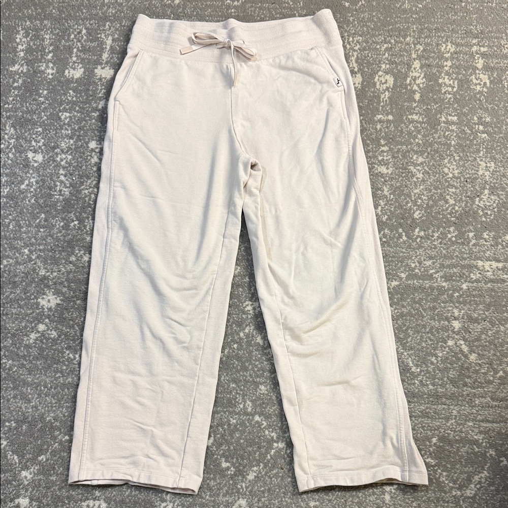 JoyLab Pale Beige Wide-Leg Drawstring Track Pants